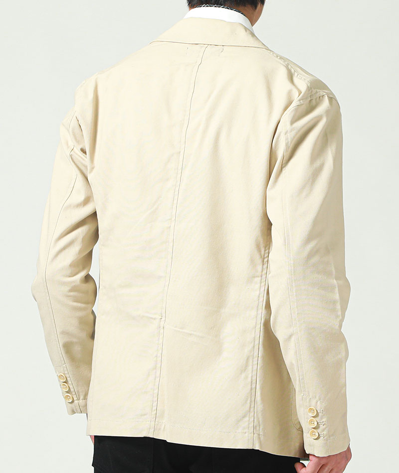 綿麻素材長袖テーラードジャケット