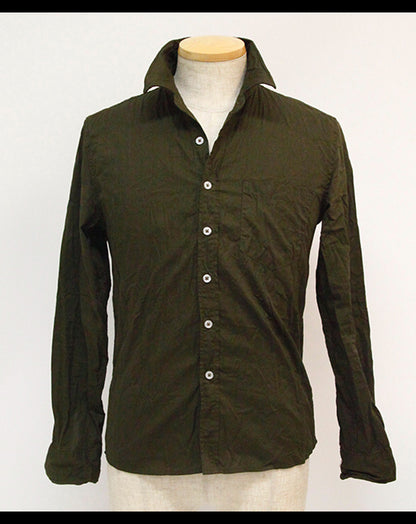 ワイヤー襟シワ加工シャツ