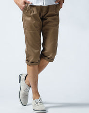 ツイル素材スリムストレッチチノカラークロップドパンツ