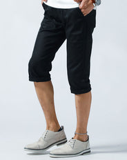 ツイル素材スリムストレッチチノカラークロップドパンツ