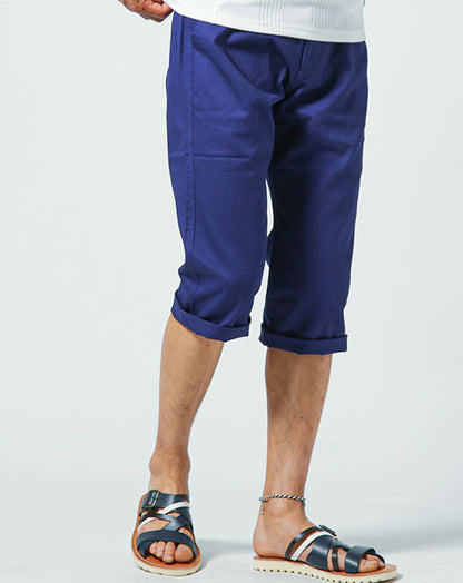 ツイル素材スリムストレッチチノカラークロップドパンツ