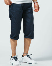 ツイル素材スリムストレッチチノカラークロップドパンツ