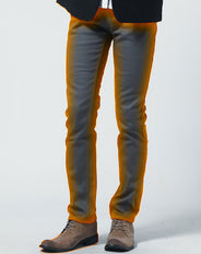 裏フリース素材 裏起毛スキニーテーパードストレッチカラーチノパンツ