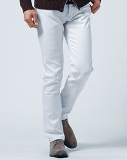 裏フリース素材 裏起毛スキニーテーパードストレッチカラーチノパンツ