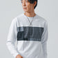 グレンチェック切り替え長袖クルーネックTシャツ