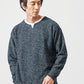 起毛メランジフェイクレイヤードオーバーサイズ長袖キーネックTシャツ