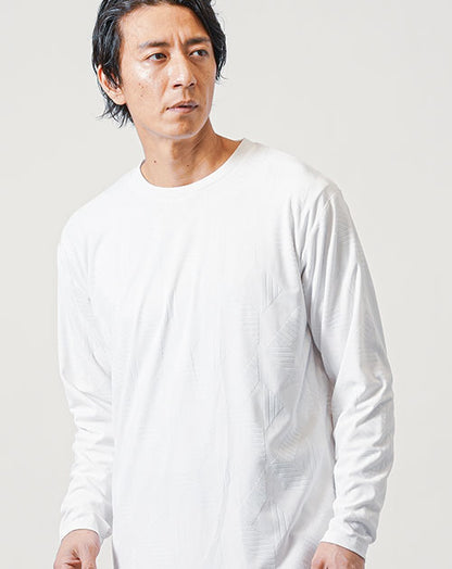 ブリスタージャガード長袖クルーネックTシャツ