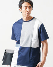 接触冷感切り替え半袖クルーネックTシャツ - メンズファッション通販 MENZ-STYLE(メンズスタイル）