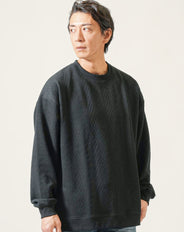 オーバーサイズ膨れジャガード長袖クルーネックＴシャツ