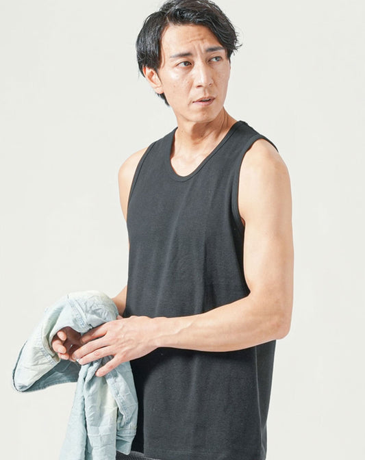 涼しい接触冷感スパンフライスタンクトップ