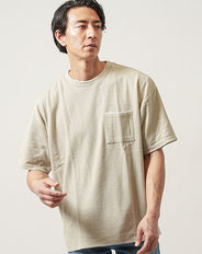 オーバーサイズステッチデザイン半袖クルーネックTシャツ