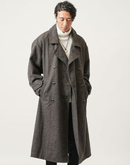 オーバーサイズメルトントレンチロングコート