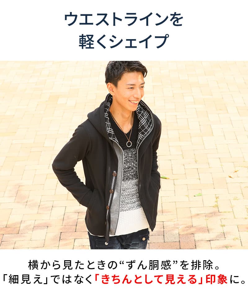 二重フードがおしゃれなチェック使いダブルフードパーカー