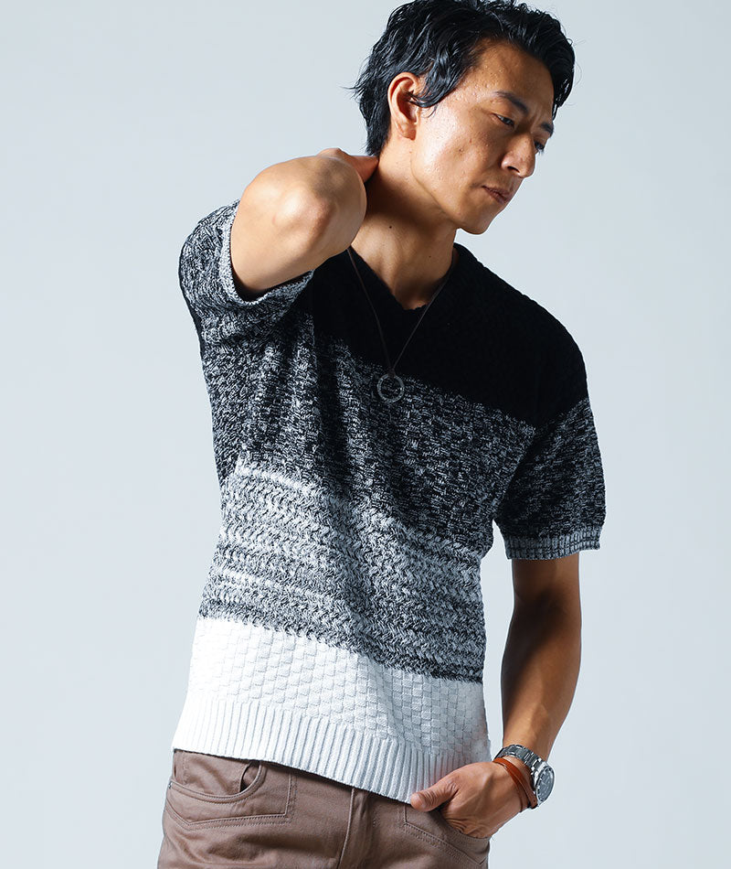 DIESEL ブラック Vネック サマーニット DIESEL ブラック Vネック サマーニット