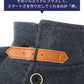 日本製レザーベルト付きショート丈メルトンスタンドコート