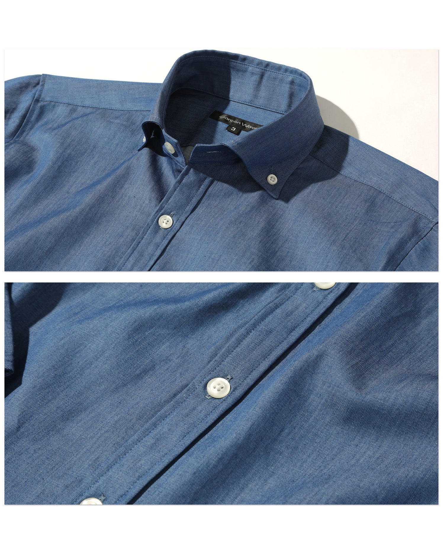 美品　argue baseball denim デニム シャツ B2855 インディゴ5ozデニムシャツ(M ワンウォッシュ): トップス