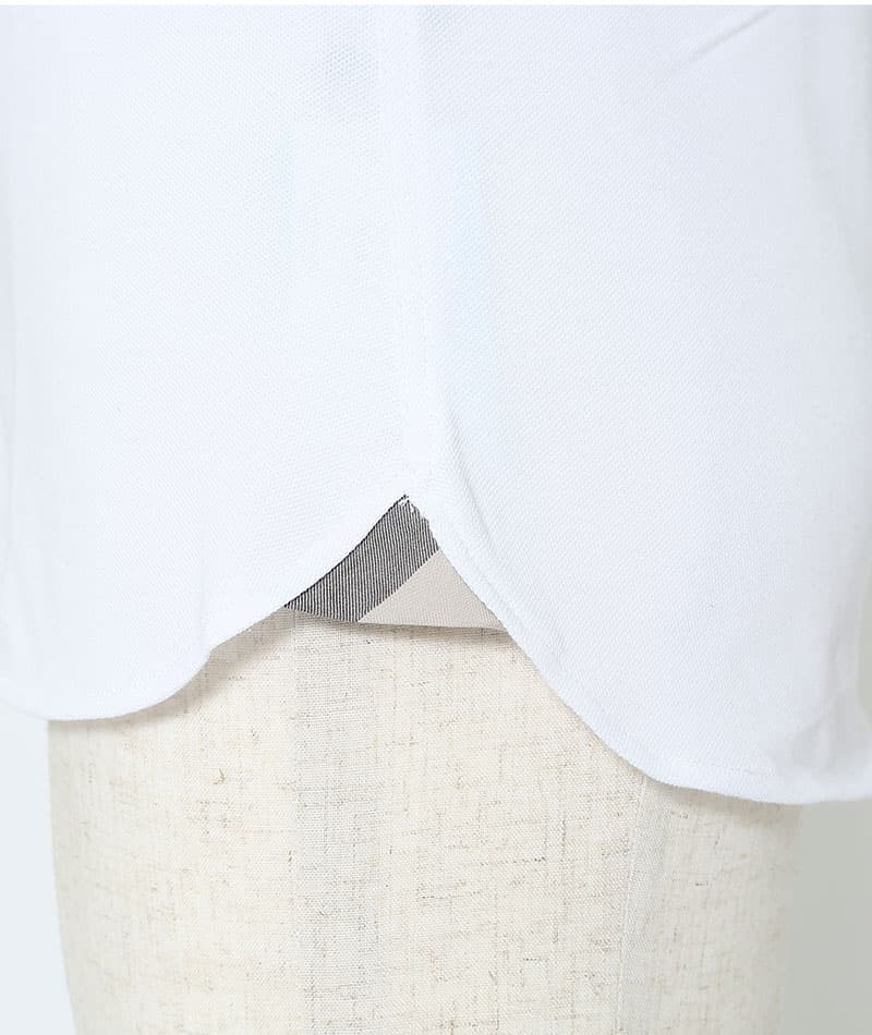 クールマックス素材前開きドライ加工前立てデザインボタンダウンシャツ