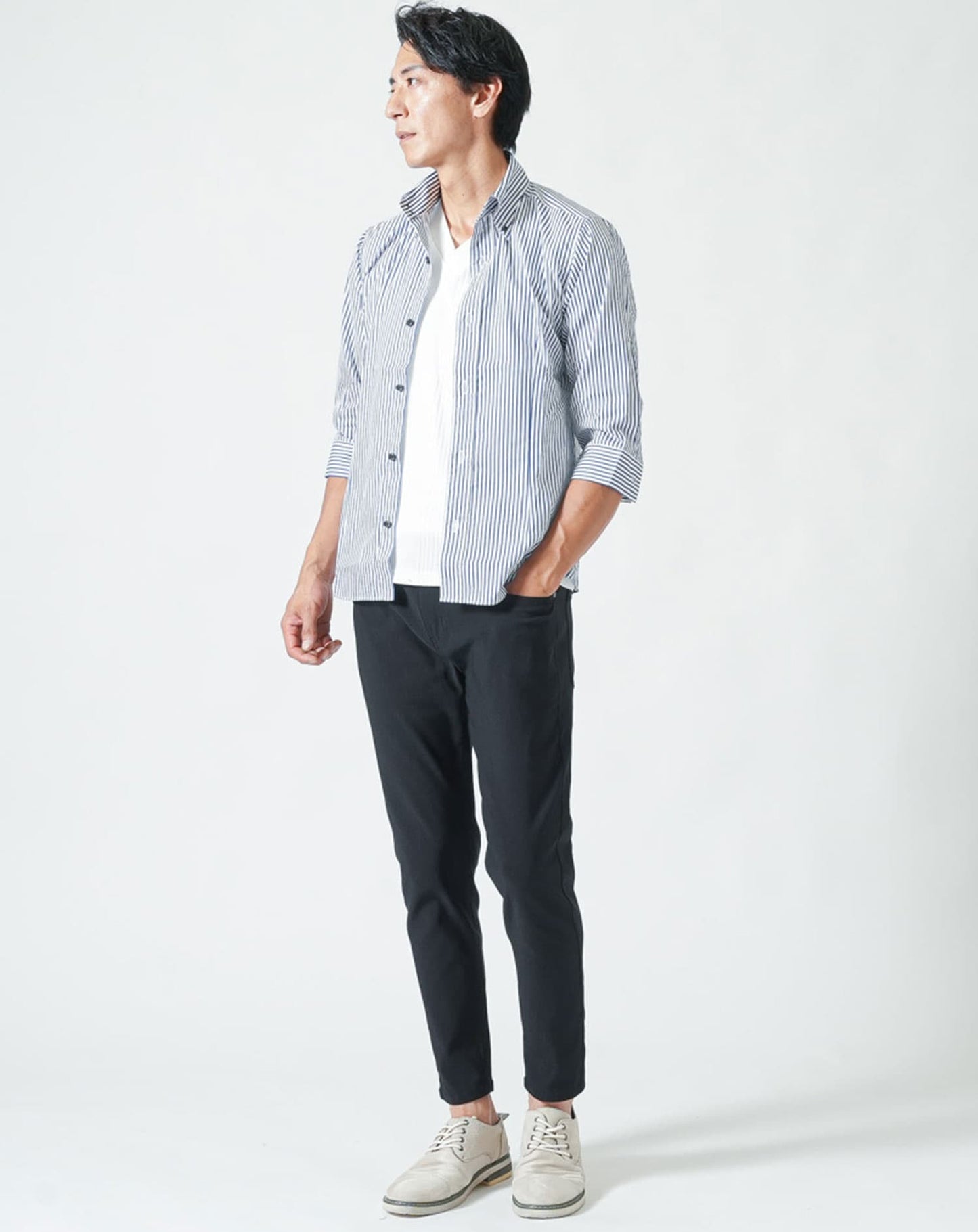 七分袖こだわりシルエットシャツ　日本製