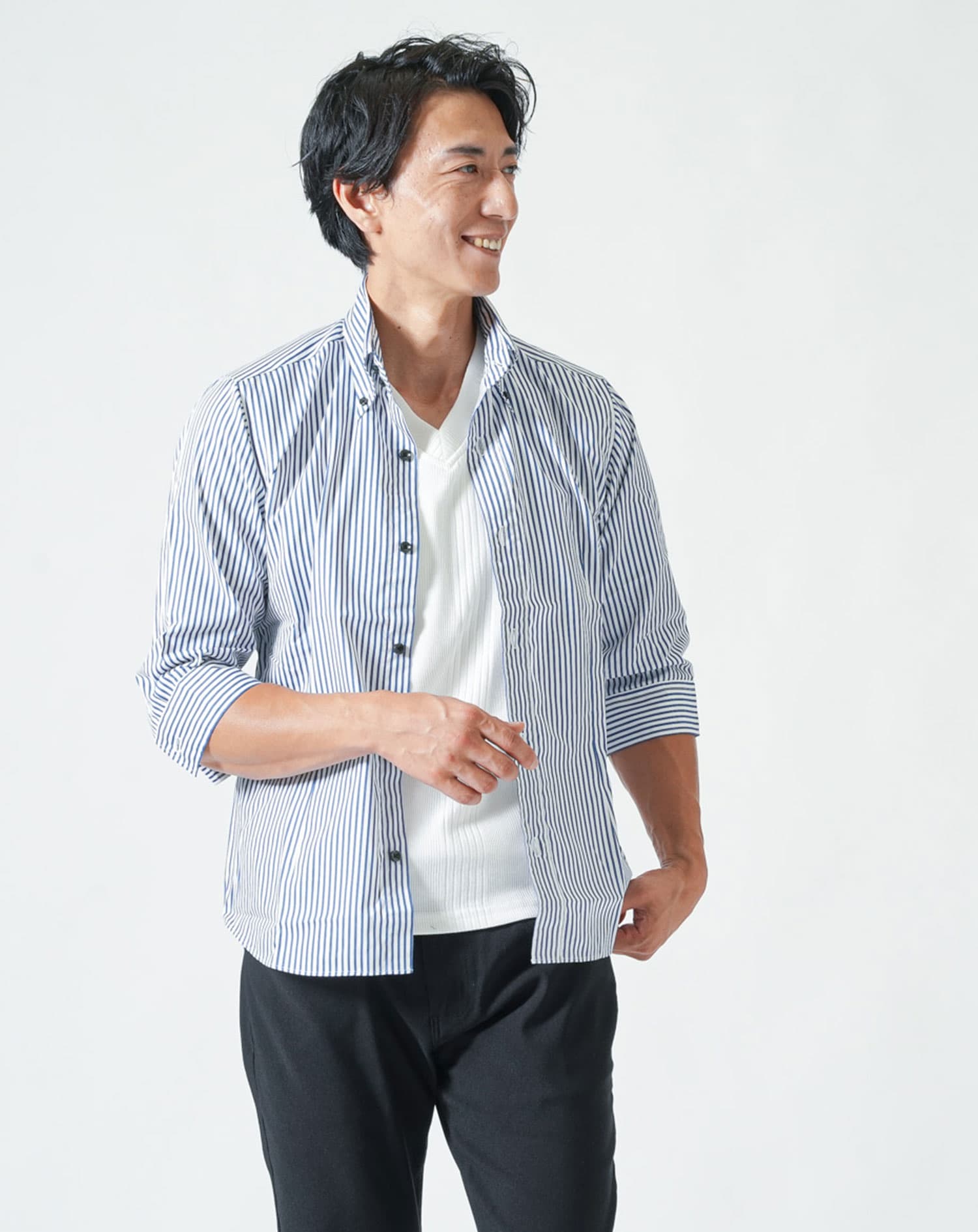 七分袖こだわりシルエットシャツ　日本製