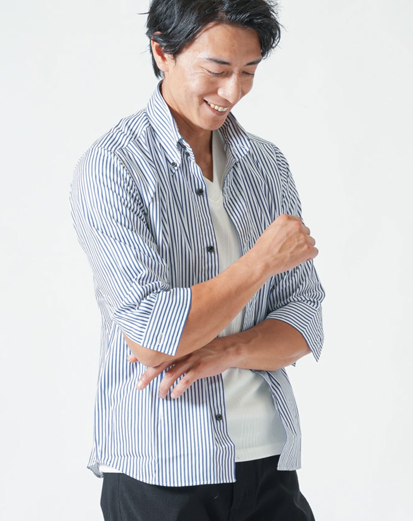 七分袖こだわりシルエットシャツ　日本製