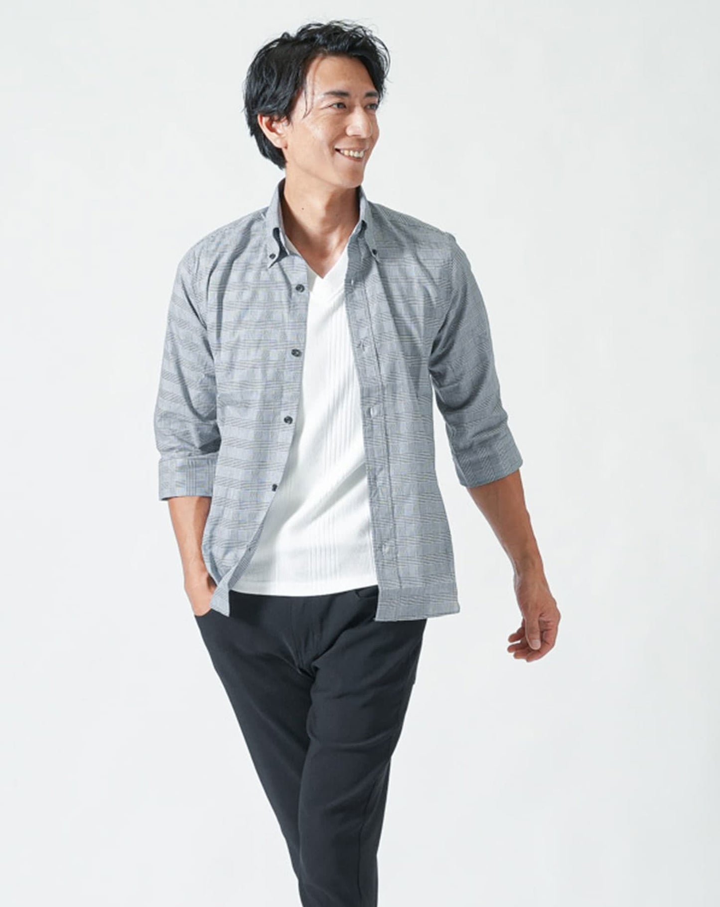 七分袖こだわりシルエットシャツ　日本製