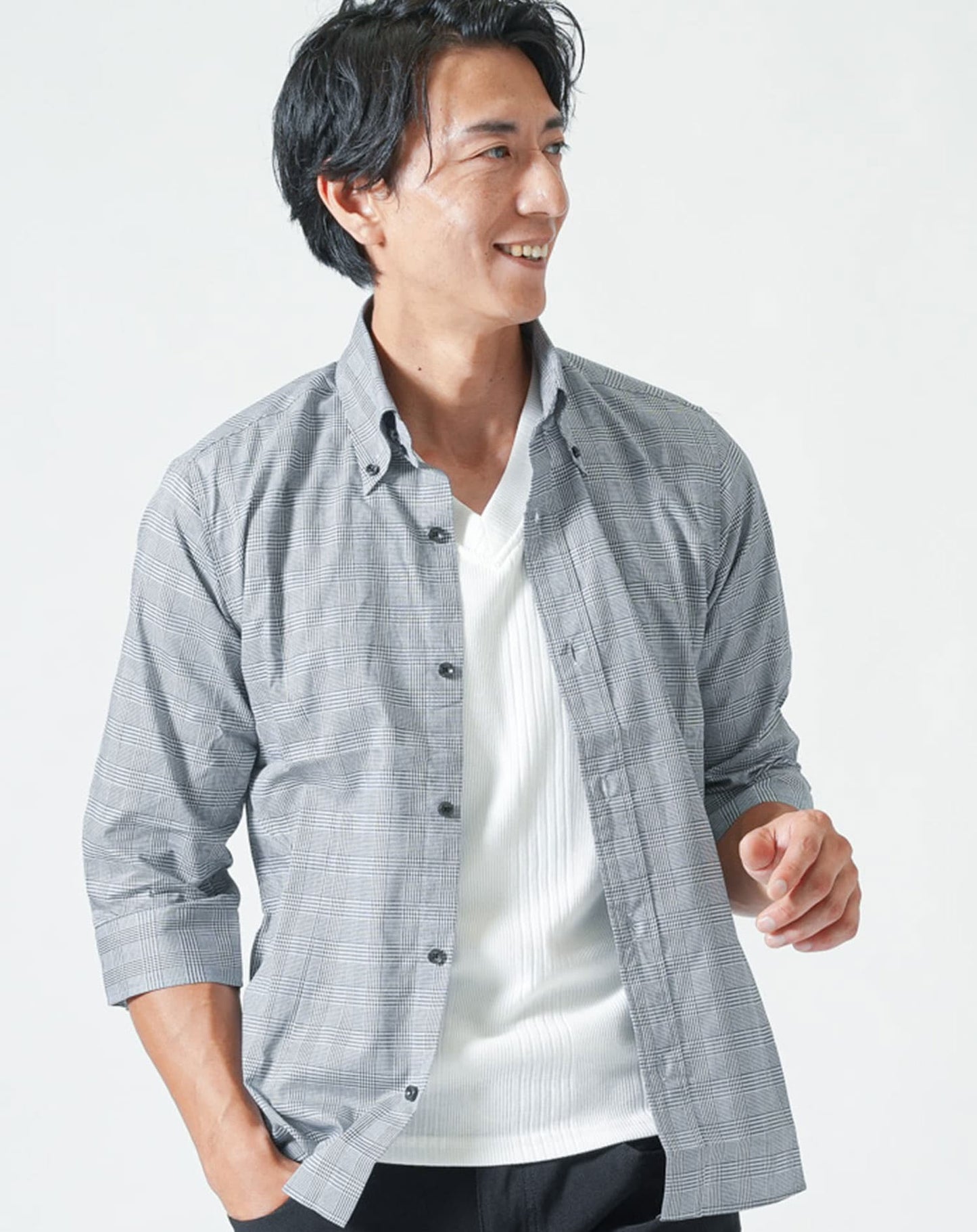 七分袖こだわりシルエットシャツ　日本製