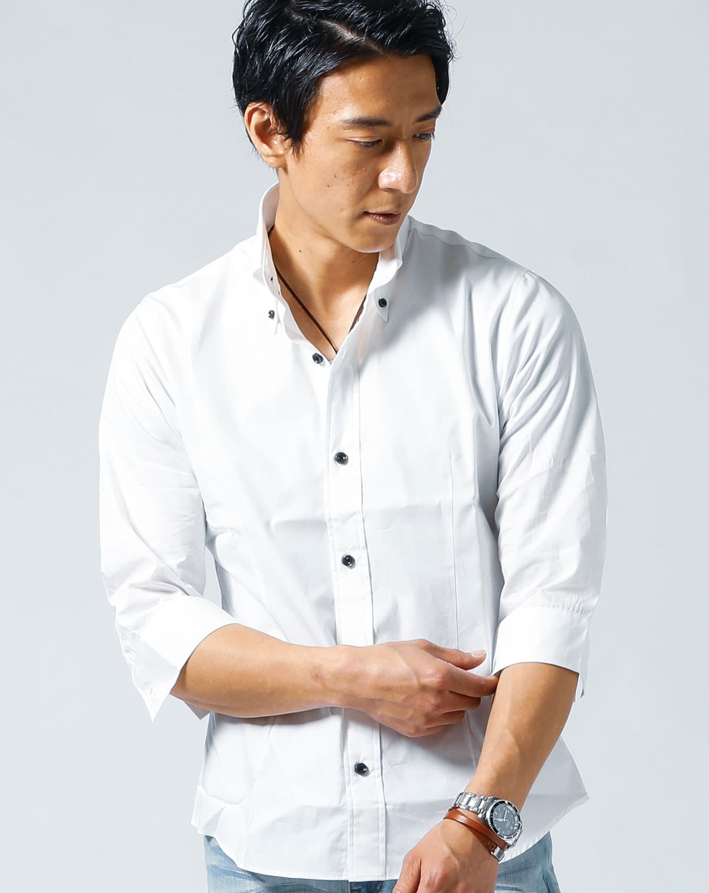 七分袖こだわりシルエットシャツ　日本製