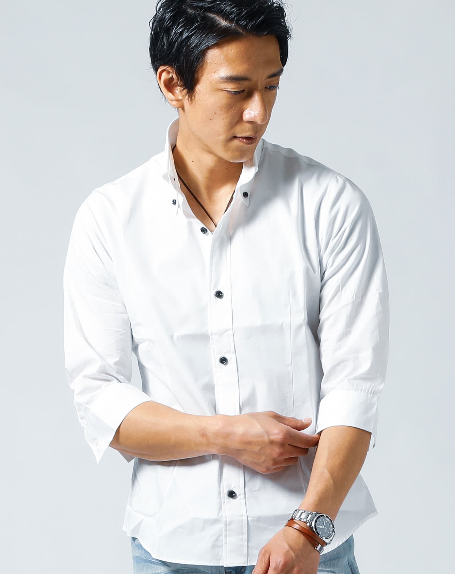 七分袖こだわりシルエットシャツ　日本製