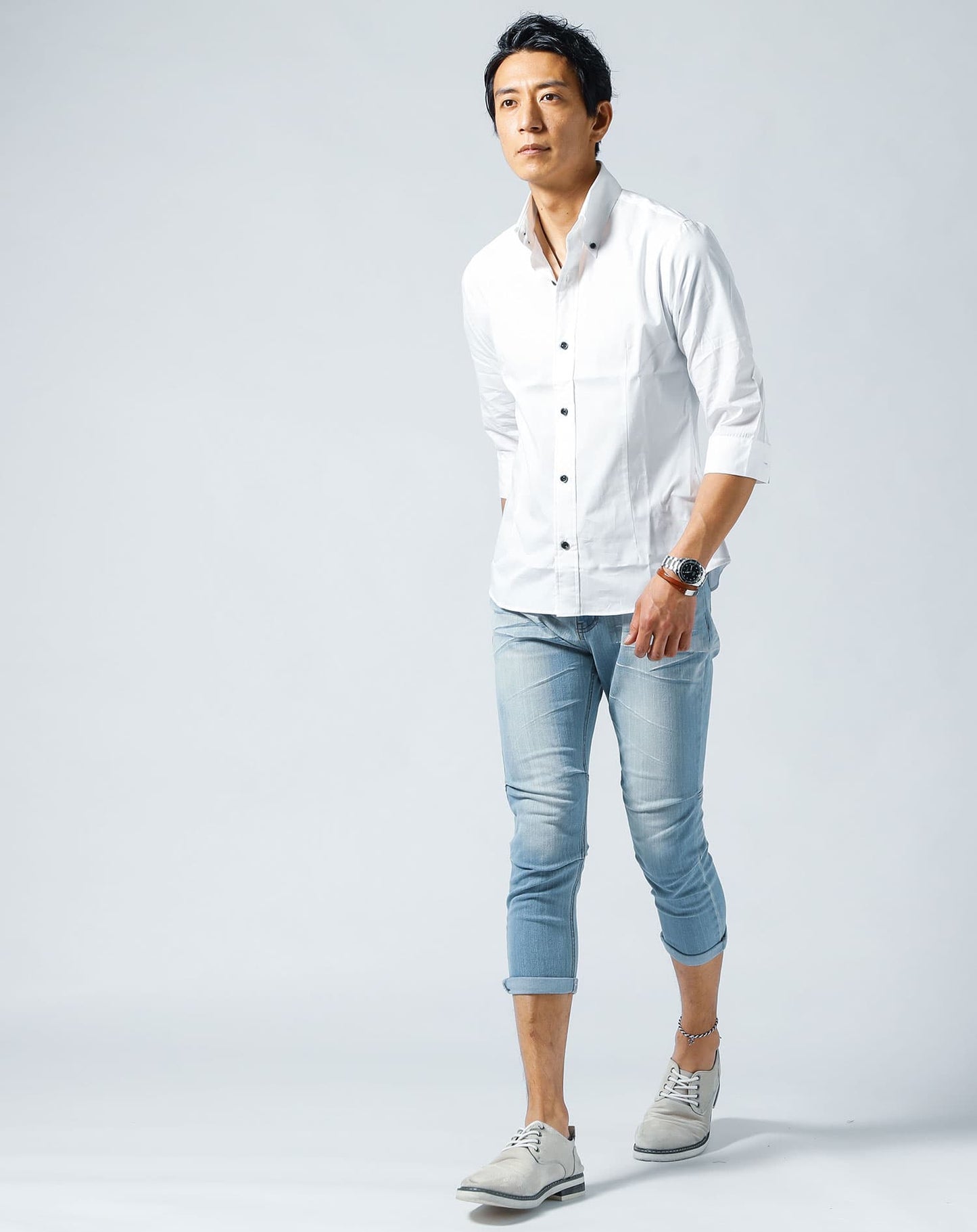 七分袖こだわりシルエットシャツ　日本製