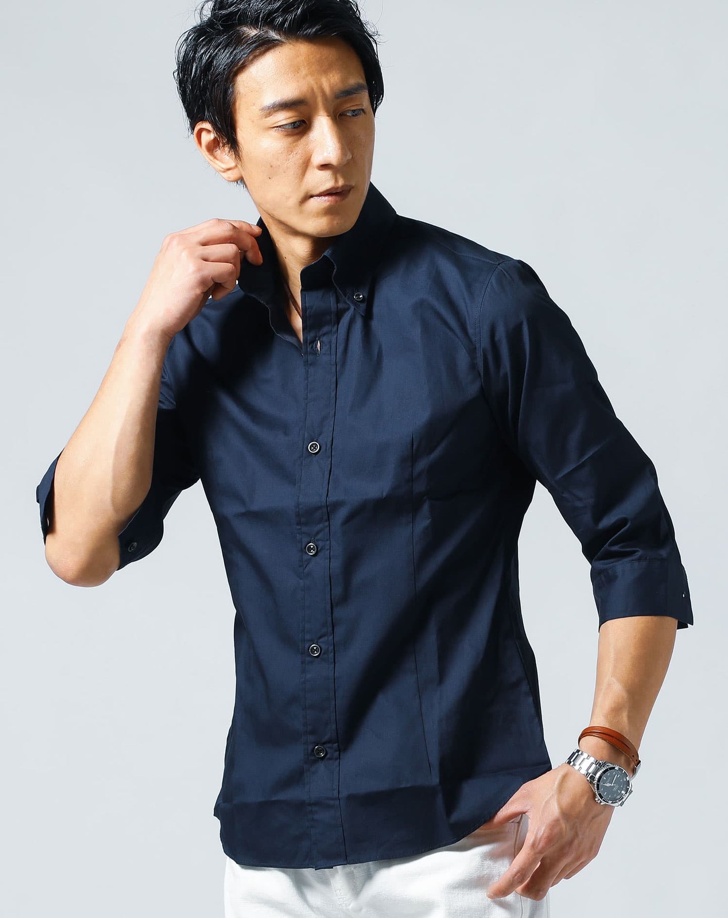 七分袖こだわりシルエットシャツ　日本製