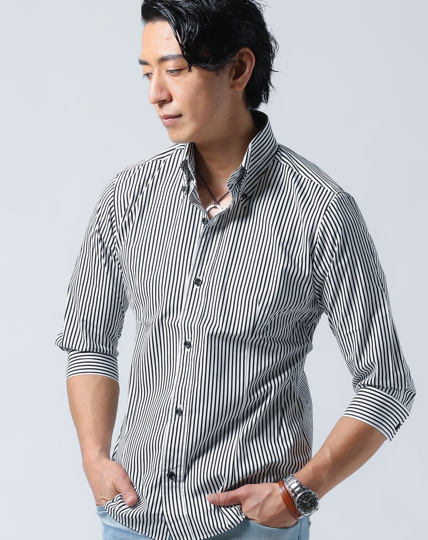 七分袖こだわりシルエットシャツ　日本製