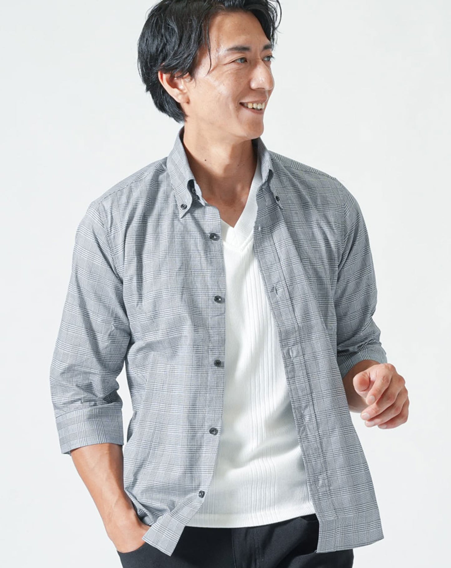 七分袖こだわりシルエットシャツ　日本製