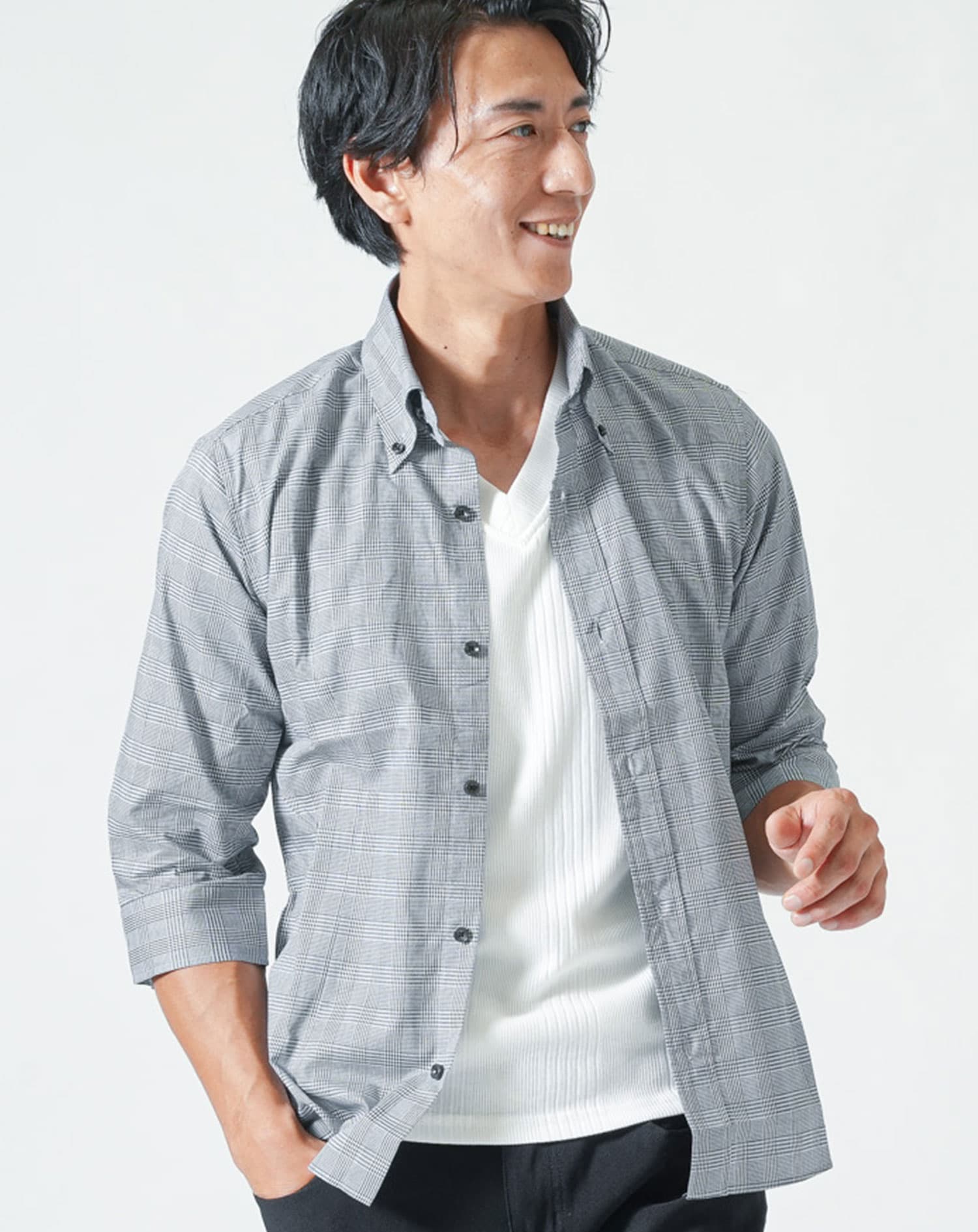 七分袖こだわりシルエットシャツ　日本製