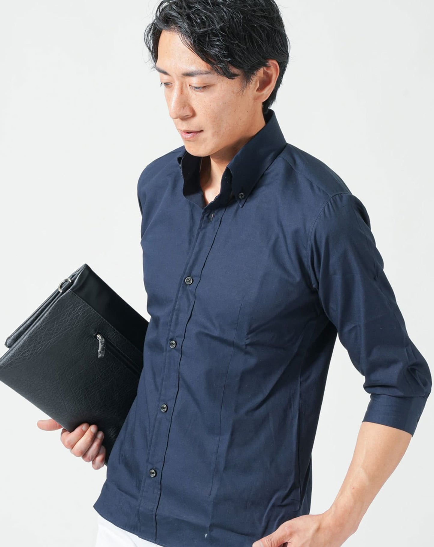 七分袖こだわりシルエットシャツ　日本製