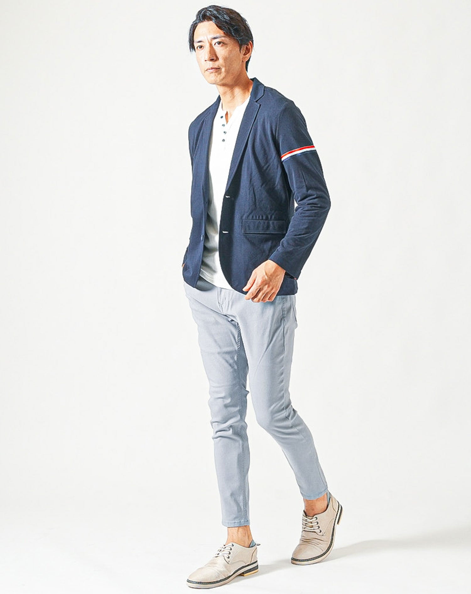 クールマックス素材鹿の子デザインテーラードジャケット