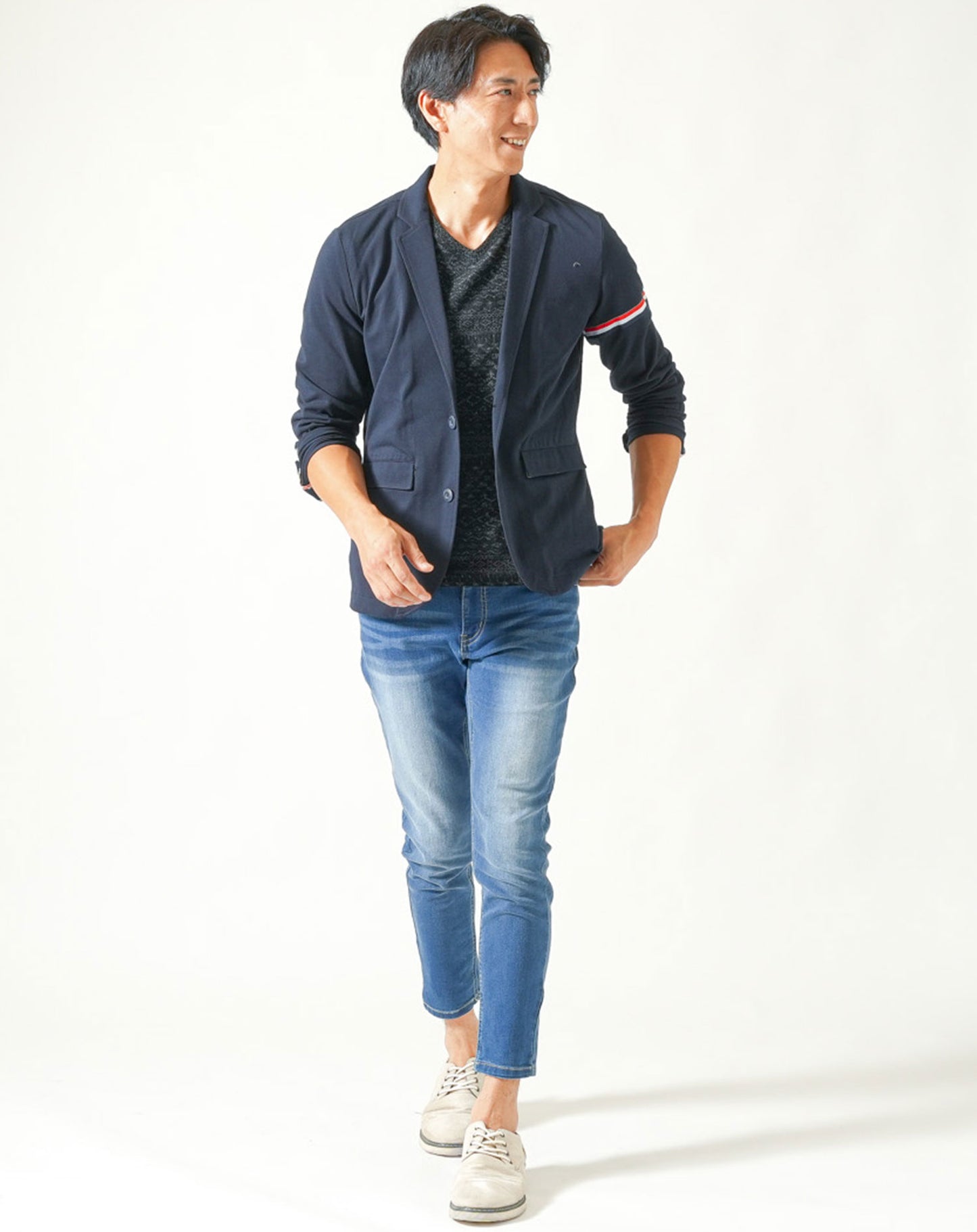 クールマックス素材鹿の子デザインテーラードジャケット