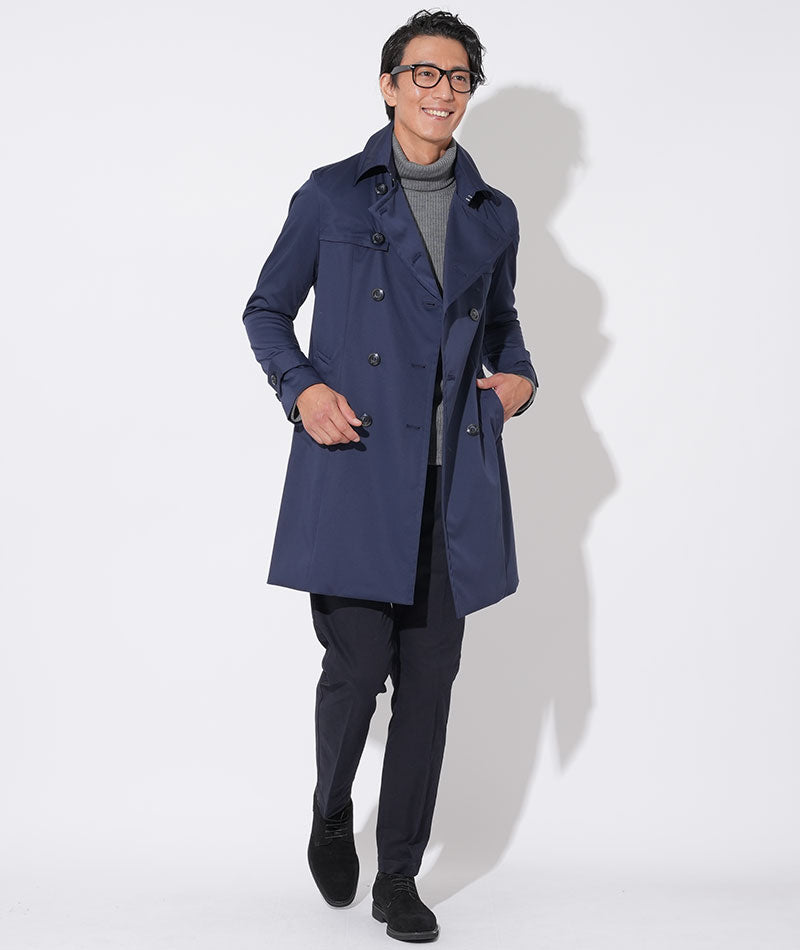 日本製スリムフィットプレミアムダブルトレンチコート