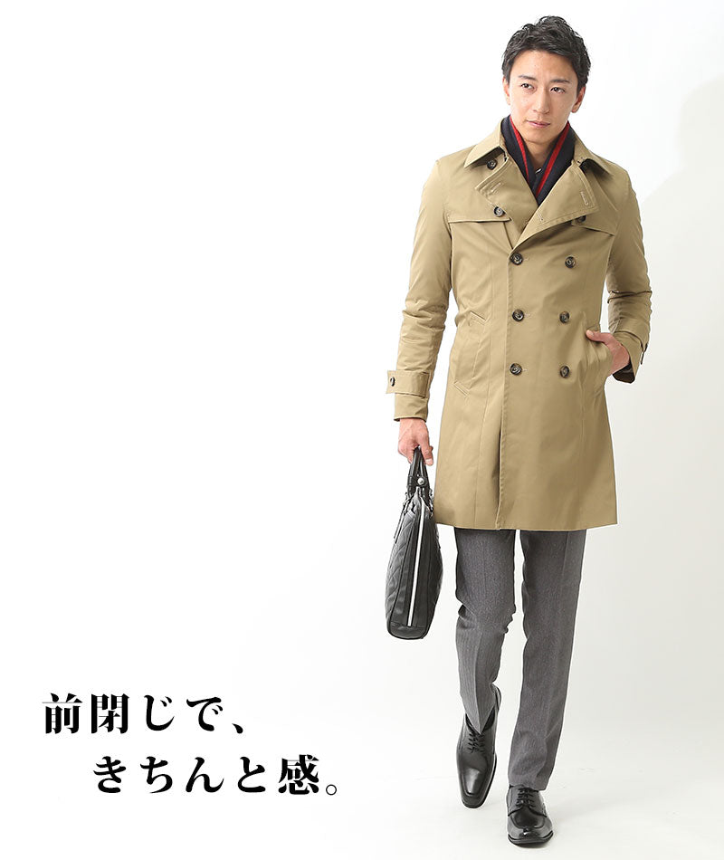 日本製スリムフィットプレミアムダブルトレンチコート