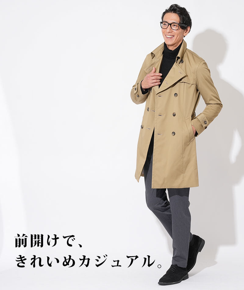 日本製スリムフィットプレミアムダブルトレンチコート
