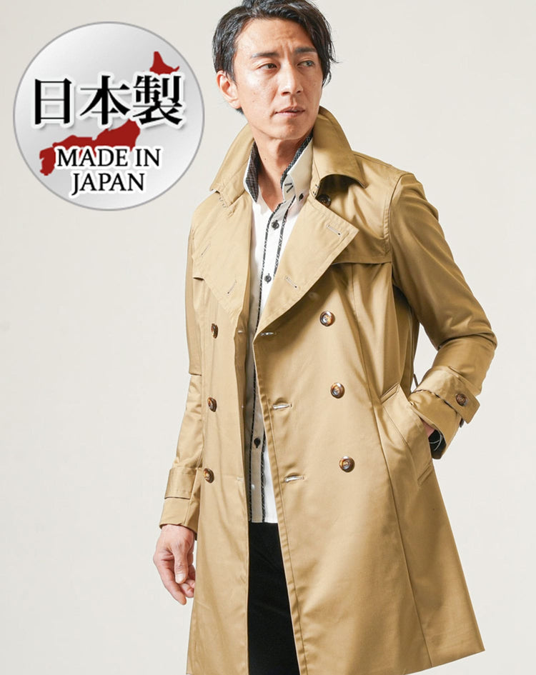 メンズにおすすめの日本製ベージュトレンチコート秋アウター