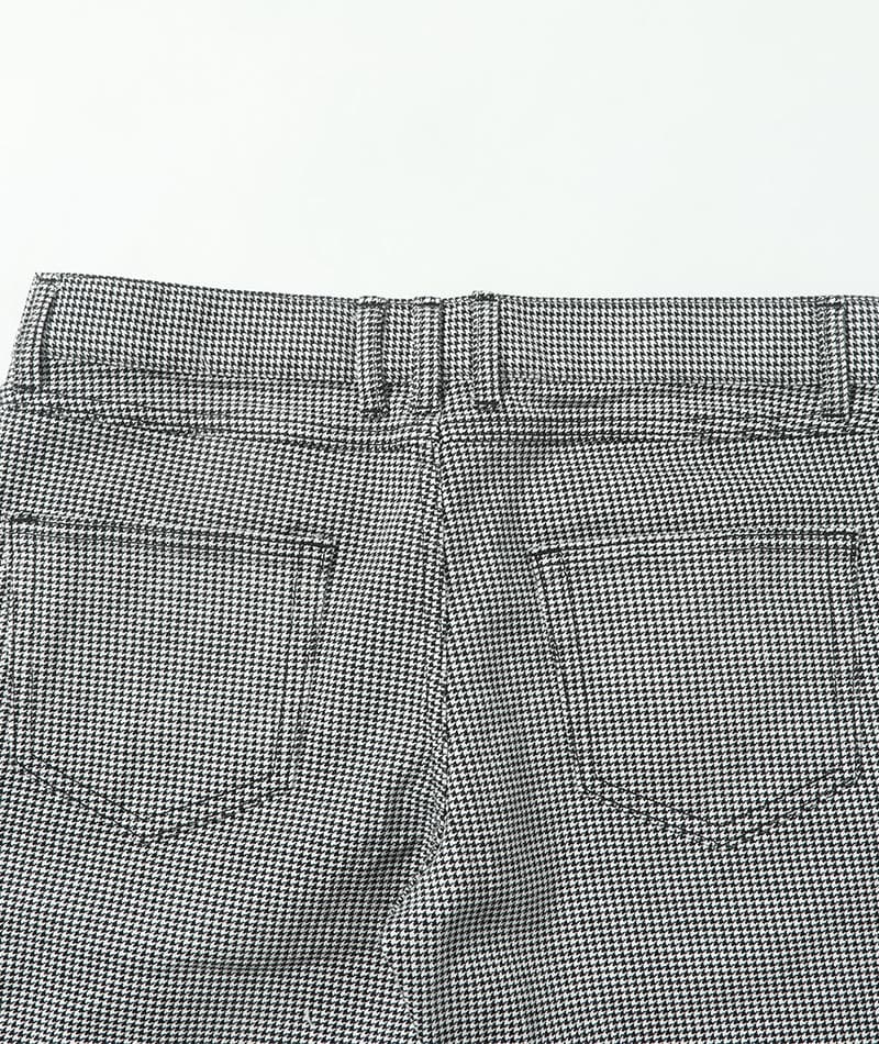 動きやすいストレッチ素材スキニー千鳥格子チノパンツ
