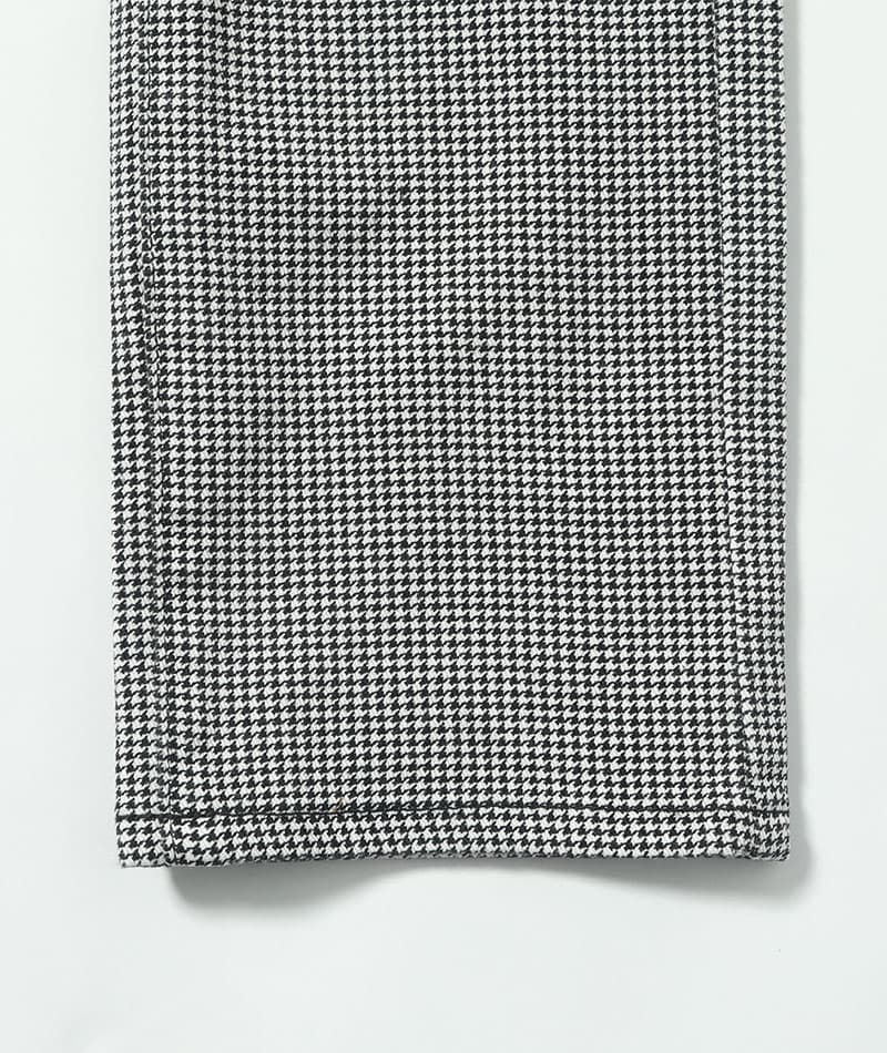 動きやすいストレッチ素材スキニー千鳥格子チノパンツ