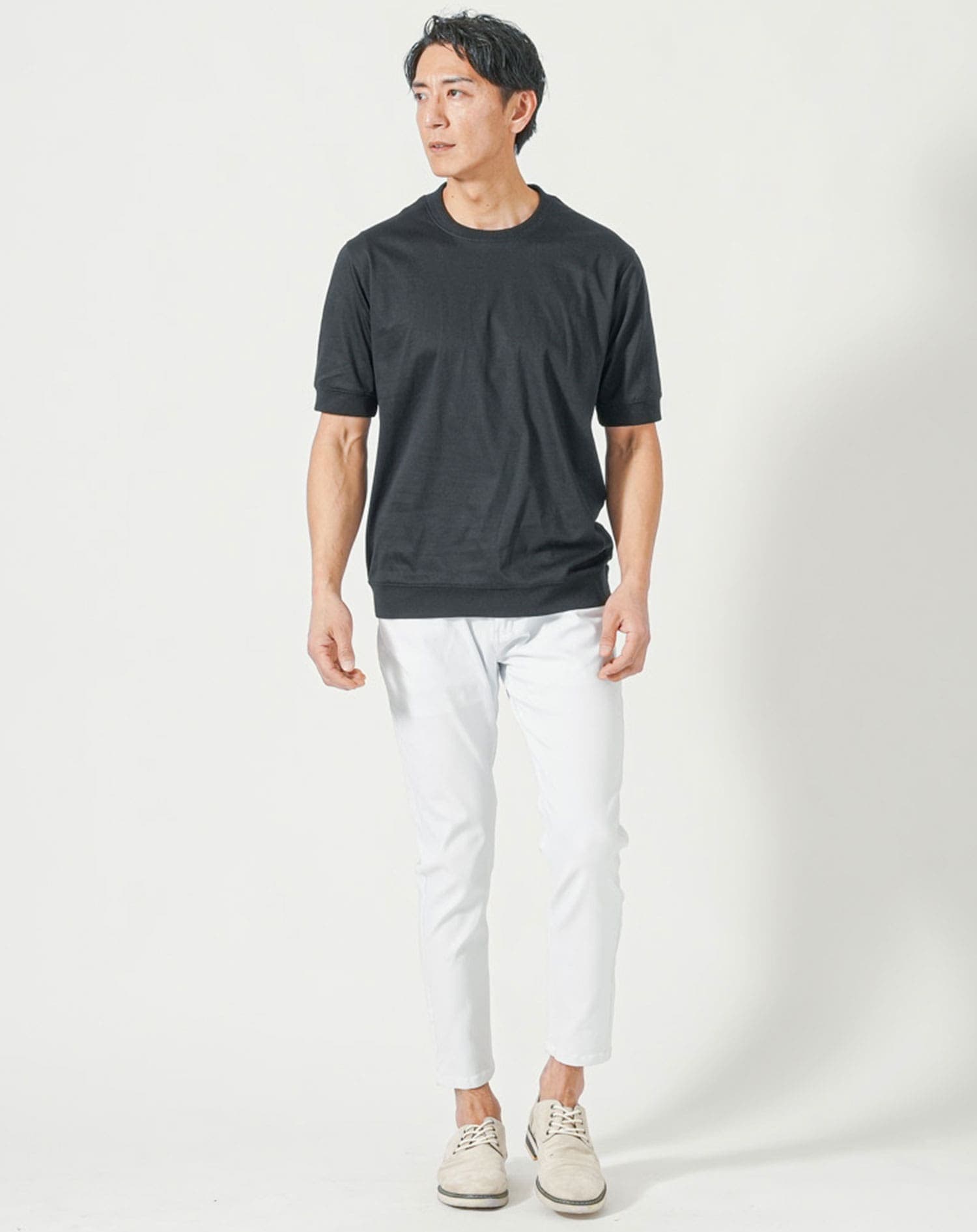 プレミアムコットンビジネス半袖クルーネックTシャツ