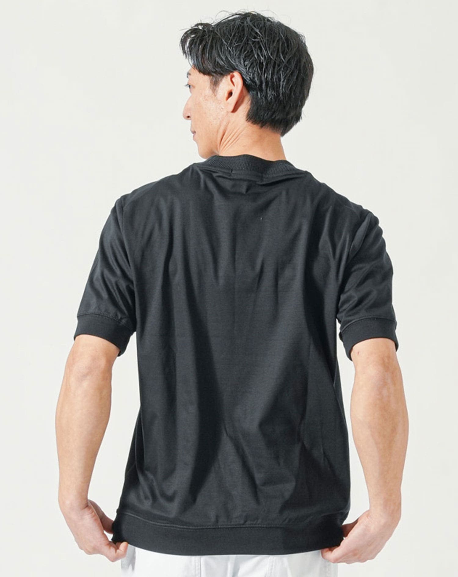 プレミアムコットンビジネス半袖クルーネックTシャツ