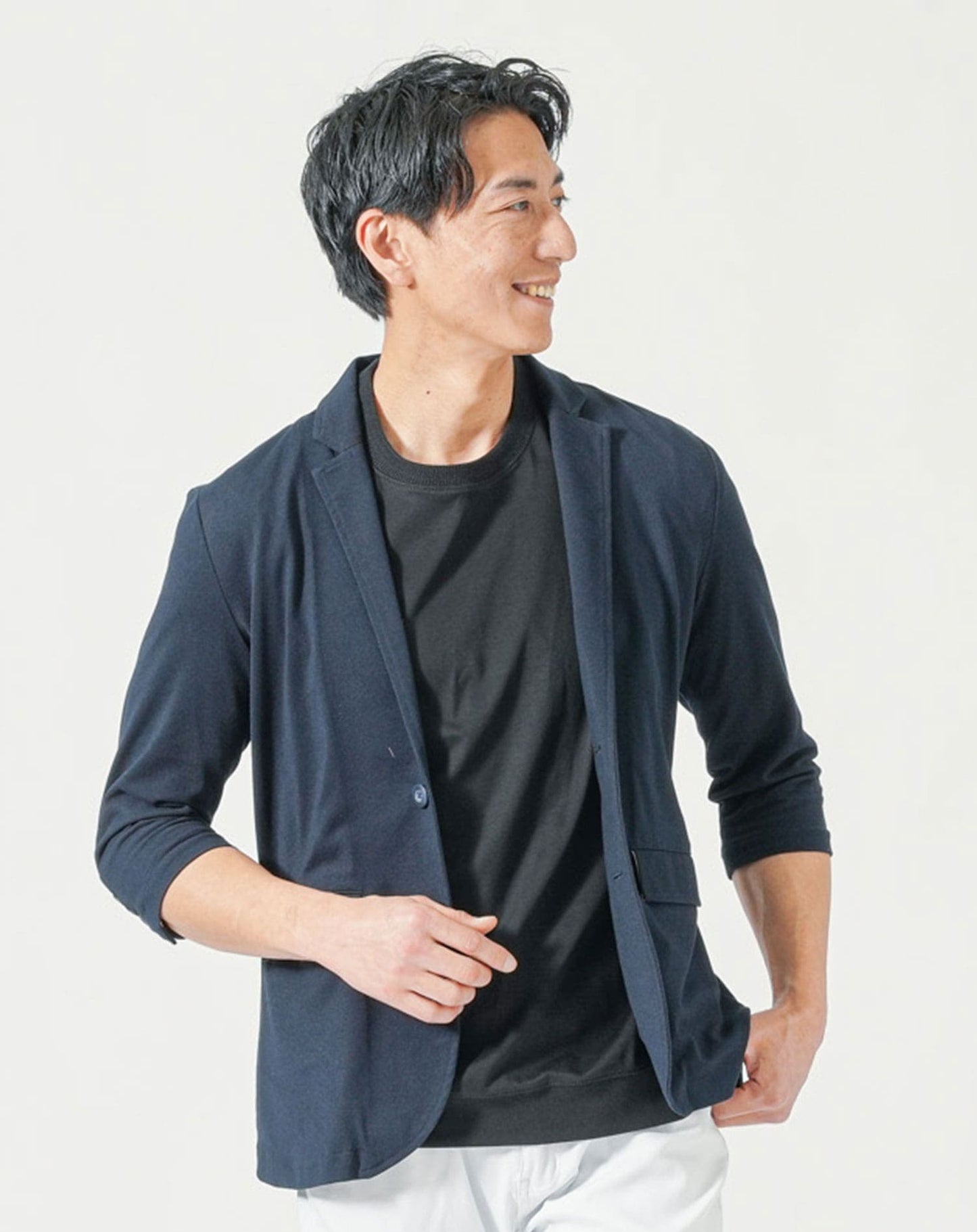 プレミアムコットンビジネス半袖クルーネックTシャツ