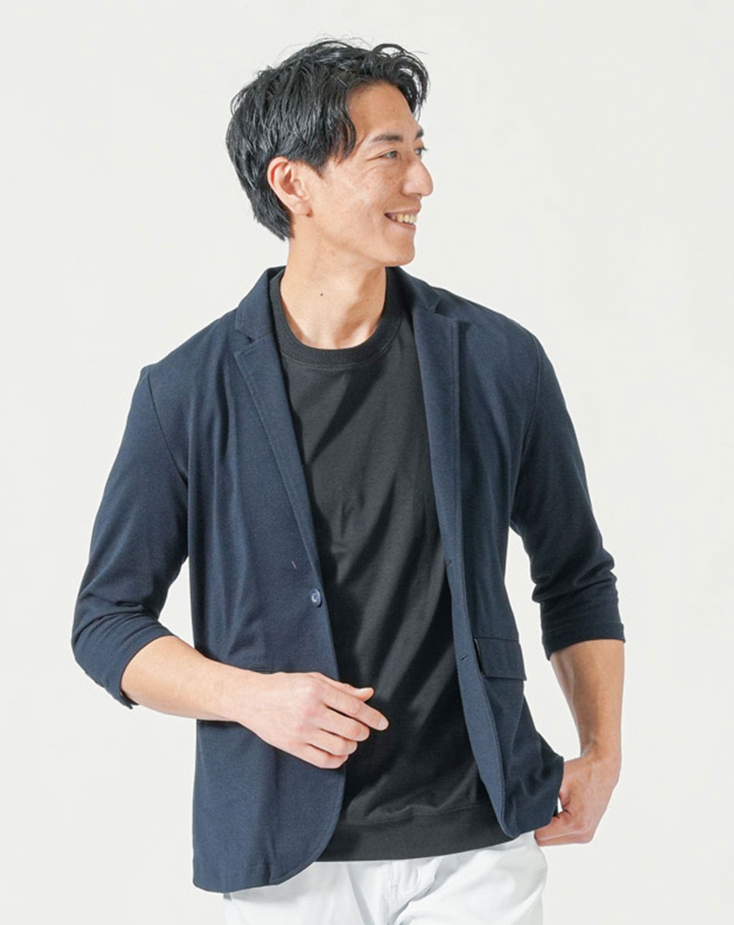 プレミアムコットンビジネス半袖クルーネックTシャツ