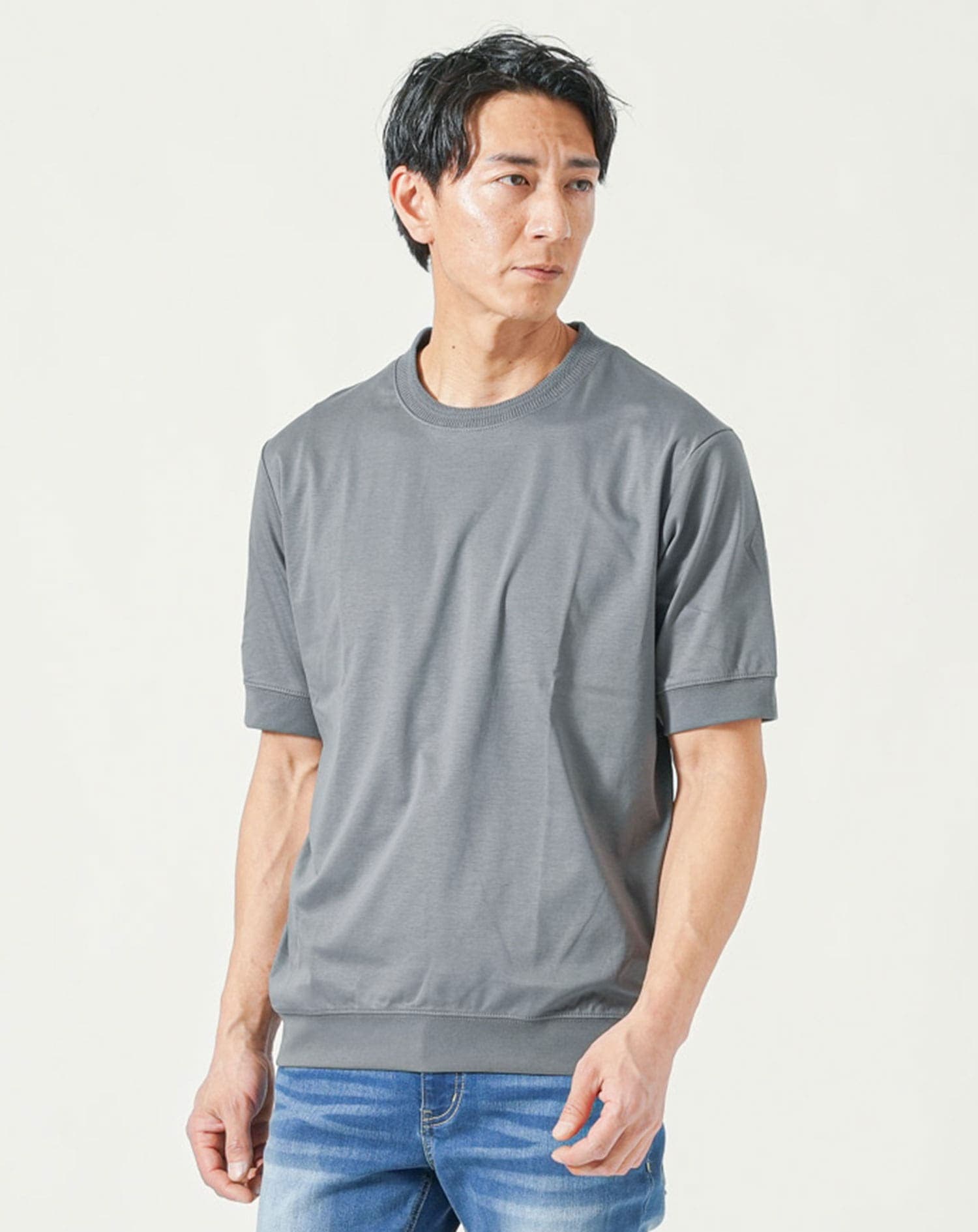 プレミアムコットンビジネス半袖クルーネックTシャツ