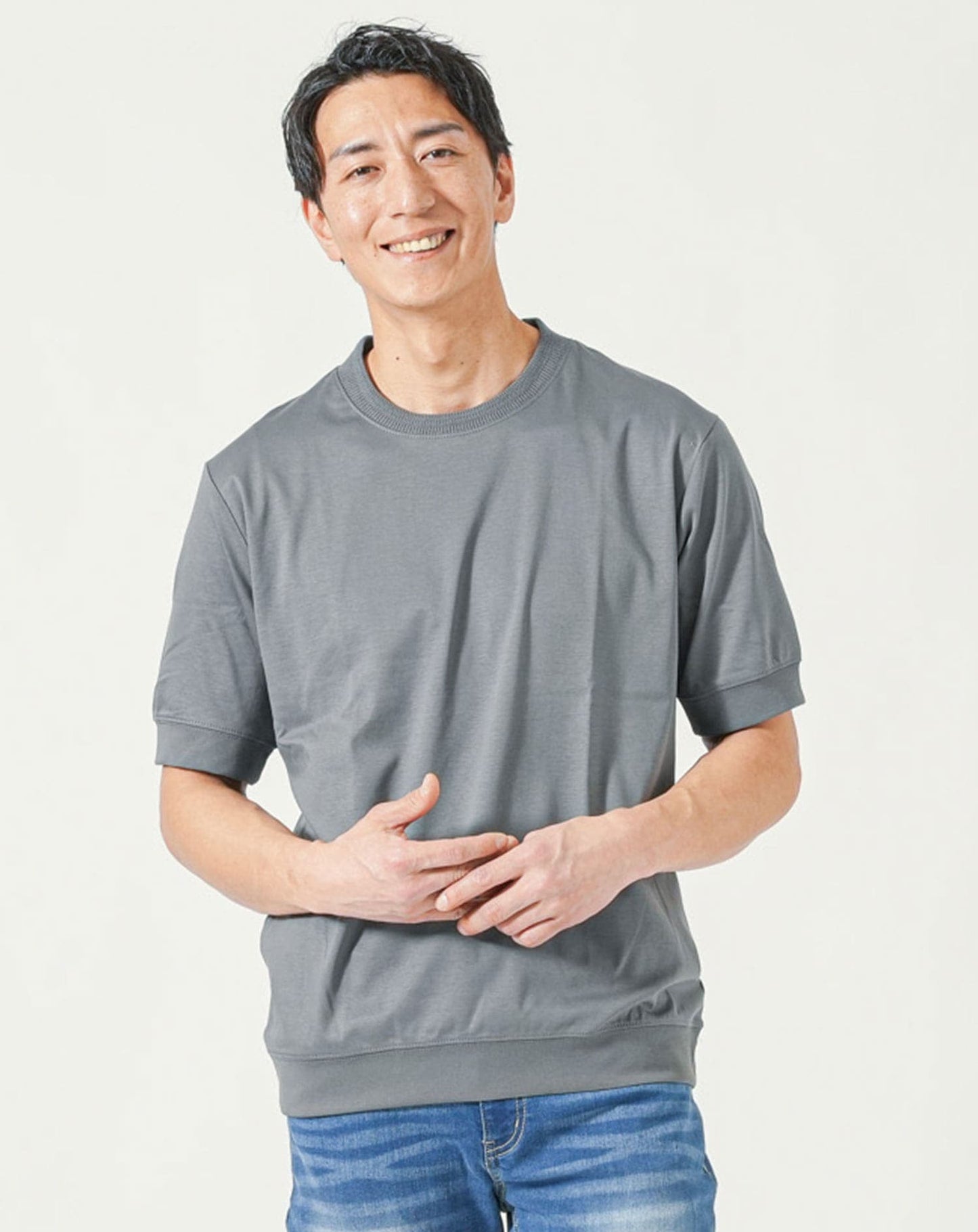 プレミアムコットンビジネス半袖クルーネックTシャツ