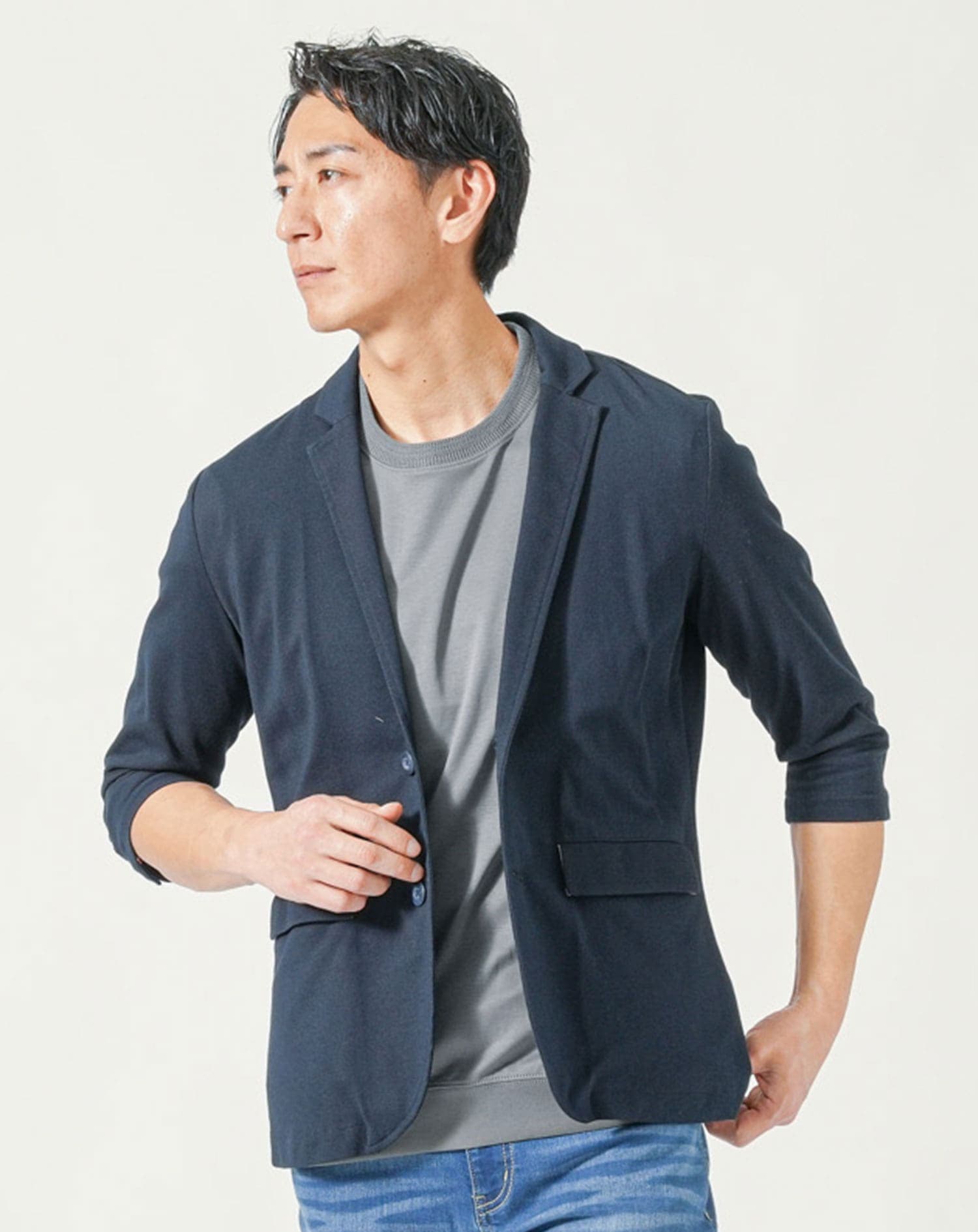 プレミアムコットンビジネス半袖クルーネックTシャツ