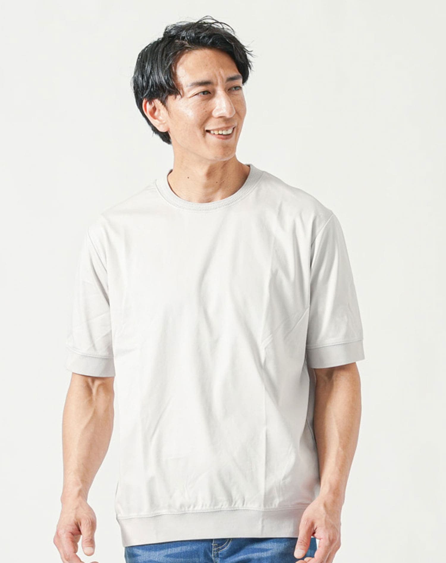 プレミアムコットンビジネス半袖クルーネックTシャツ